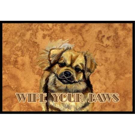 Carolines Treasures 18 x 27 In. Tibetan Spaniel Wipe Your Paws Indoor Or Outdoor Mat LH9458MAT